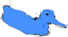 Simple Blue Duck Sketch Clip Art